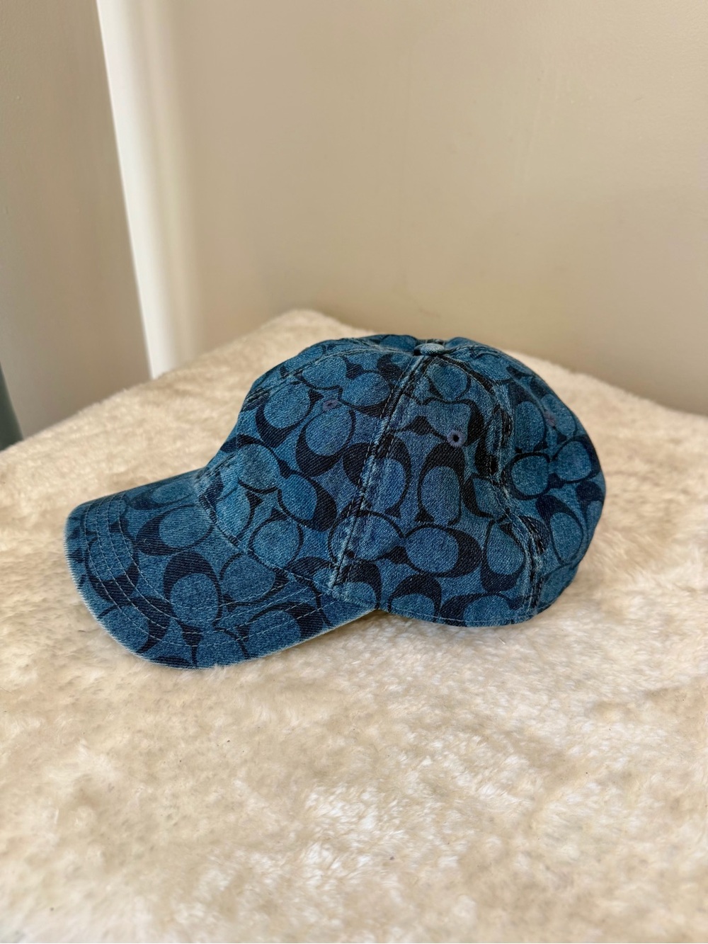 Coach Blue Signature Denim Baseball Cap - Picture 5 of 8